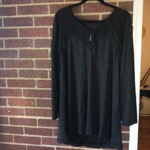 Dark gray, long sleeve knit sweater shirt